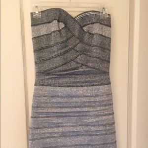 Pleasure Doing Business Silver bodycon dress